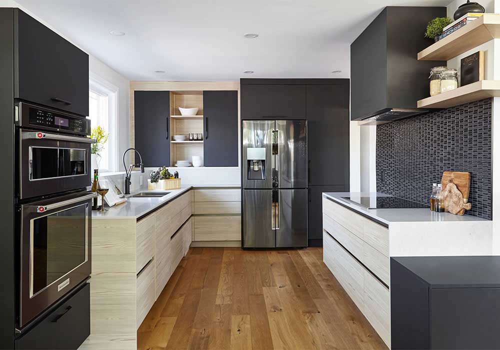 Black Glass Modern Kitchen Cabinet