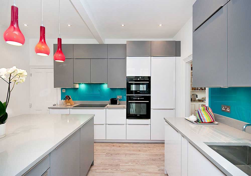 2 Tone Grey And White Modern Kitchen Cabinet