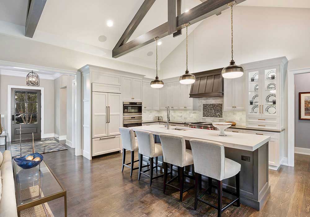 Grey And White Acrylic Shaker Kitchen Cabinet