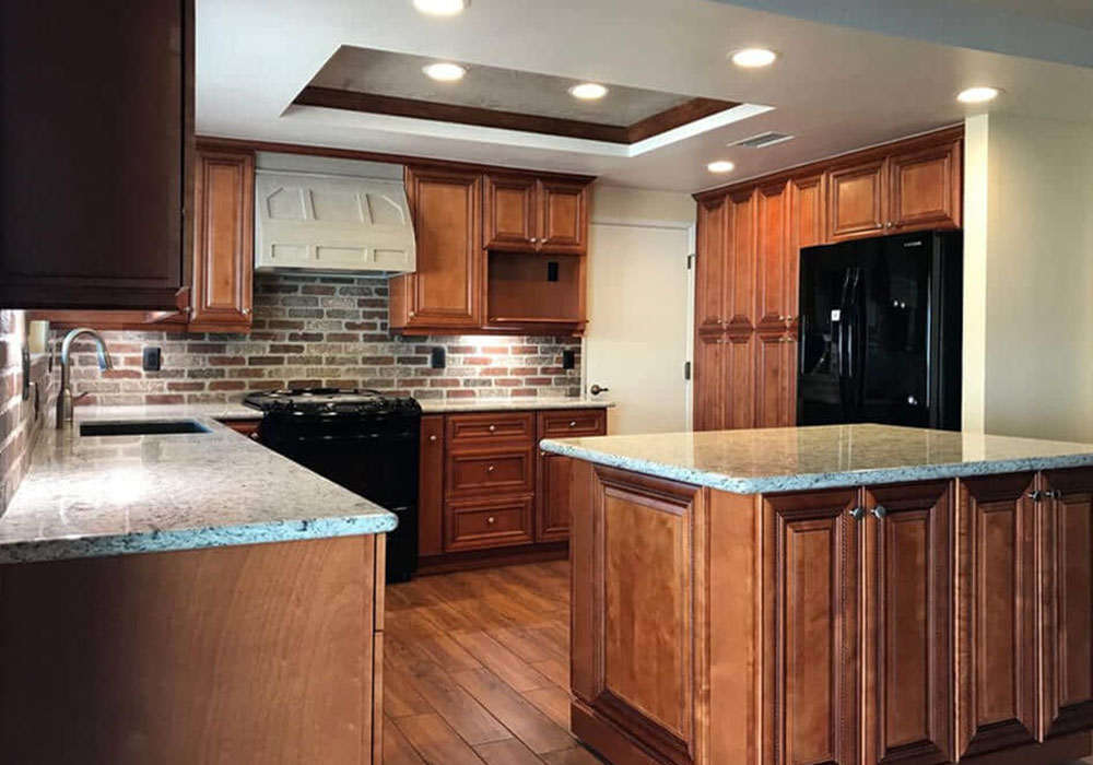 New Walnut Classical Traditional Kitchen Cabinet For Small Kitchen