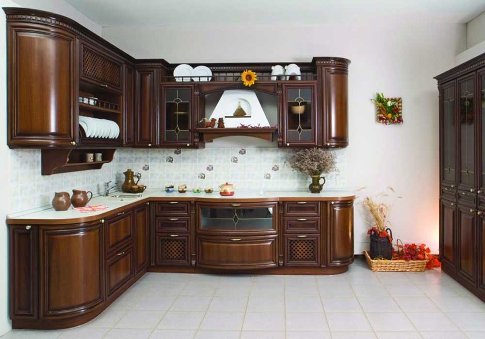 Waterproof Glass Classical Traditional Kitchen Cabinet