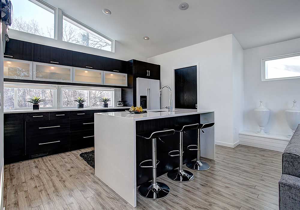 Frosted Glass Modern Kitchen Cabinet