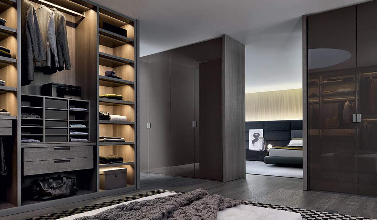 Bedroom Black Fancy Clothing Wardrobe Walk In Closet