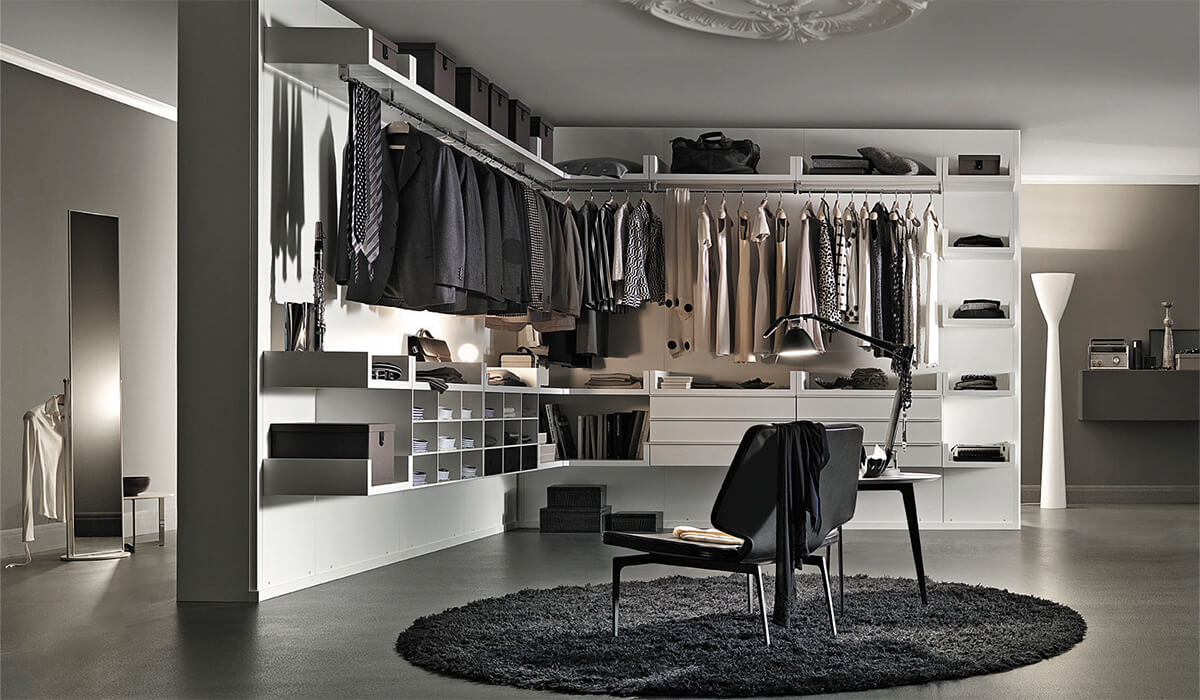 Modern Design Wardrobe Walk In Closet With Mirror